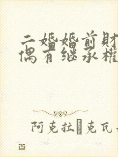 二婚婚前财产配偶有继承权吗封面