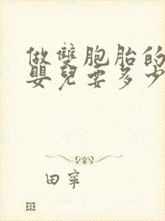 做双胞胎的试管婴儿要多少钱