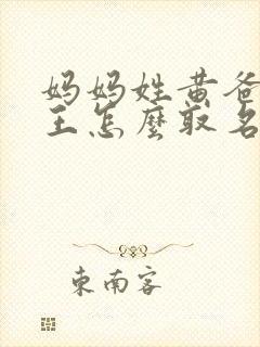 妈妈姓黄爸爸姓王怎么取名