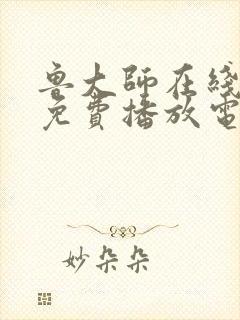 鲁大师在线观看免费播放电视剧大全