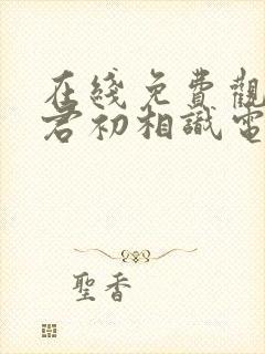 在线免费观看与君初相识电视剧