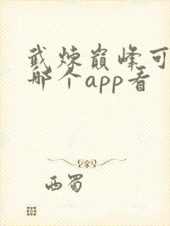 武炼巅峰可以在哪个app看