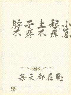 脖子上起小疙瘩不疼不痒怎么回事