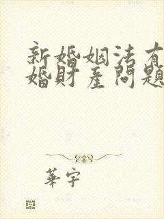 新婚姻法有关离婚财产问题