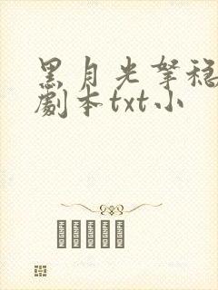 黑月光拿稳be剧本txt小