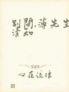 别闹,薄先生许清知