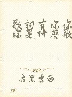 歌词有你你你你你是什么歌