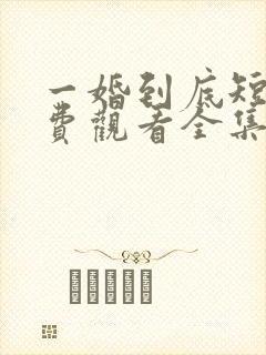 一婚到底短剧免费观看全集高清