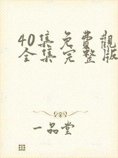 40集免费观看全集完整版电视剧