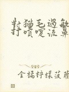 对猫毛过敏一直打喷嚏流鼻涕怎么办封面