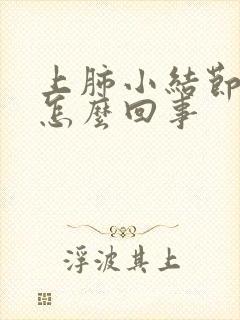 上肺小结节影是怎么回事