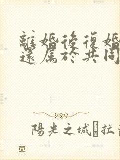 离婚后复婚房子还属于共同财产吗封面