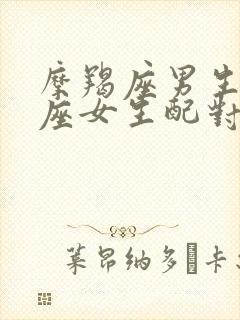 摩羯座男生处女座女生配对指数