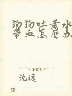 狗狗吐黄水拉稀带血怎么办封面