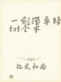 一剑独尊精校版txt全本