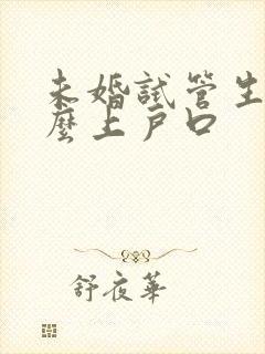 未婚试管生子怎么上户口