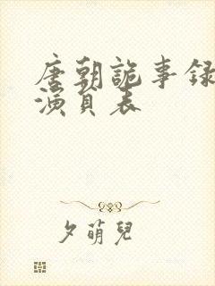 唐朝诡事录配音演员表