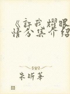 《许我耀眼》剧情分集介绍