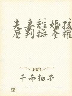 夫妻离婚孩子怎么判抚养权归谁