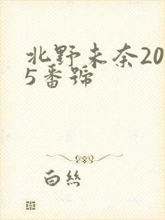 北野未奈2025番号