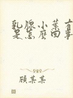 乳腺小叶有增生是怎么回事