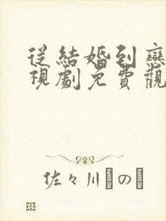 从结婚到恋爱电视剧免费观看全集