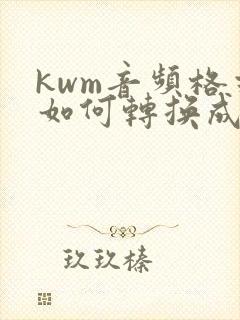 kwm音频格式如何转换成mp3格式封面