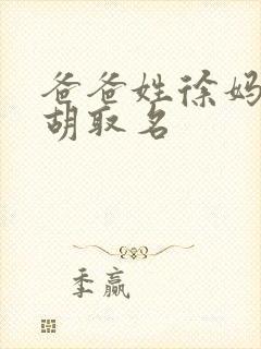 爸爸姓徐妈妈姓胡取名