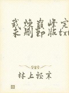 武炼巅峰完整版未删节版txt