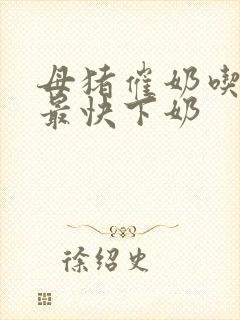 母猪催奶吃什么最快下奶