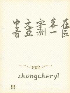 中文字幕在线观看亚洲一区