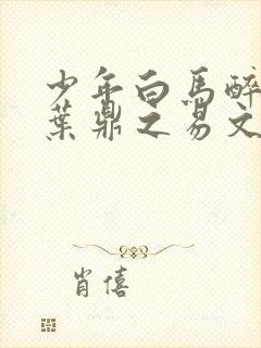 少年白马醉春风叶鼎之易文君封面