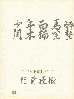 少年白马醉春风周木楠完整版