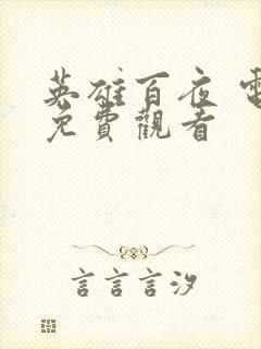 英雄百夜 电影免费观看