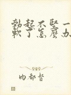 勃起不坚一会就软了怎么办封面