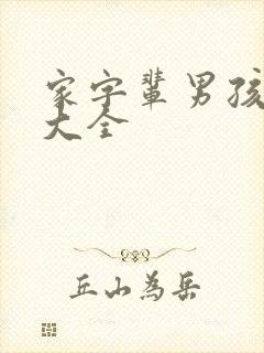 家字辈男孩取名大全