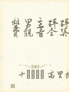 双男主砰砰砰免费观看全集高清