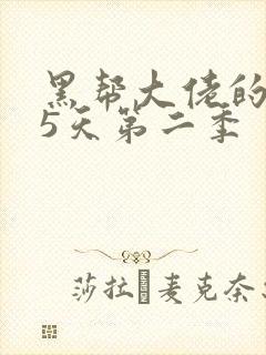 黑帮大佬的365天第二季