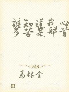 谁知道我心里有多苦是哪首歌的歌词