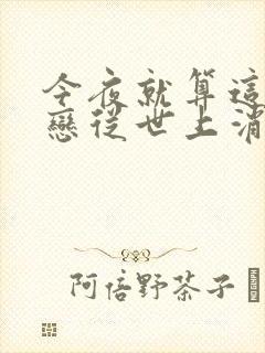 今夜就算这份爱恋从世上消失封面