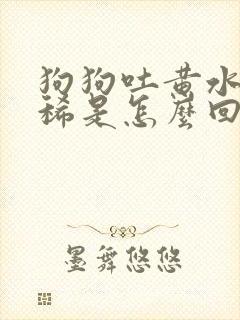 狗狗吐黄水又拉稀是怎么回事