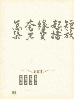 怎奈缘起短剧全集免费播放