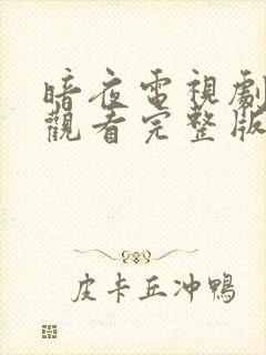 暗夜电视剧免费观看完整版高清