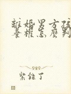 离婚男方孩子抚养权怎么判