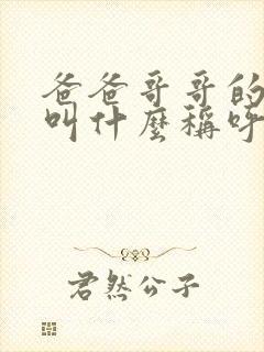 爸爸哥哥的老婆叫什么称呼