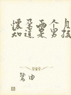 怀孕两个月怎么知道是男孩女孩