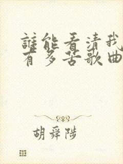 谁能看清我心里有多苦歌曲原唱