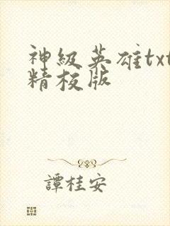神级英雄txt精校版