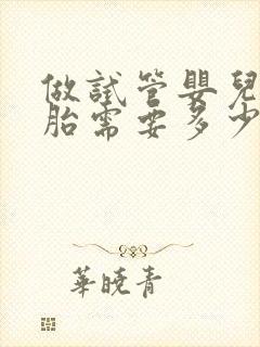 做试管婴儿双胞胎需要多少钱