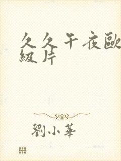 久久午夜欧美一级片